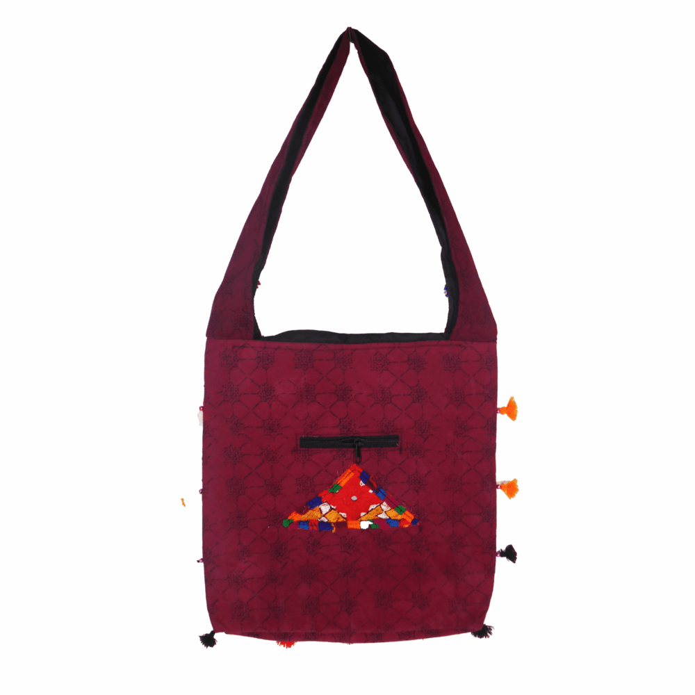 Hand Embroidered Boho Square-Shaped Shoulder Bag - Beechikki - Image 4
