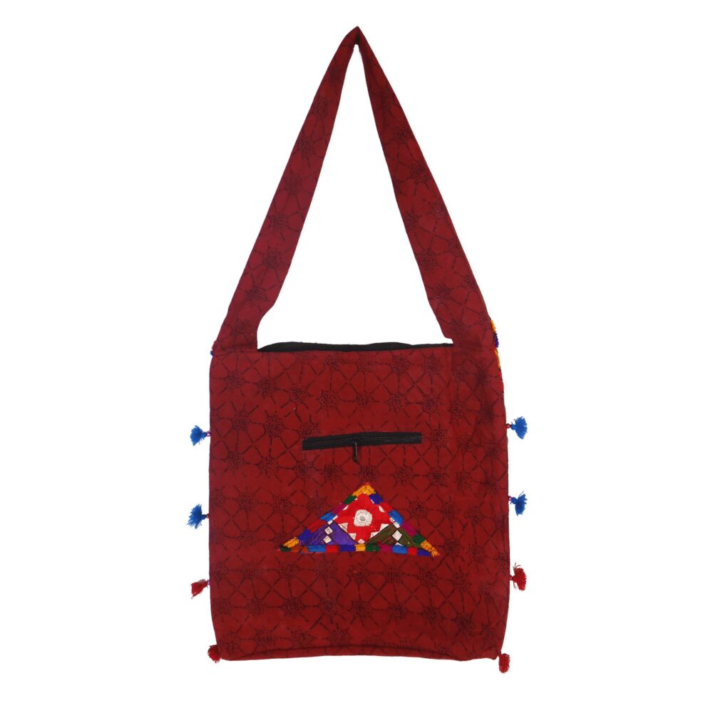 Hand Embroidered Boho Square-Shaped Shoulder Bag - Beechikki - Image 6