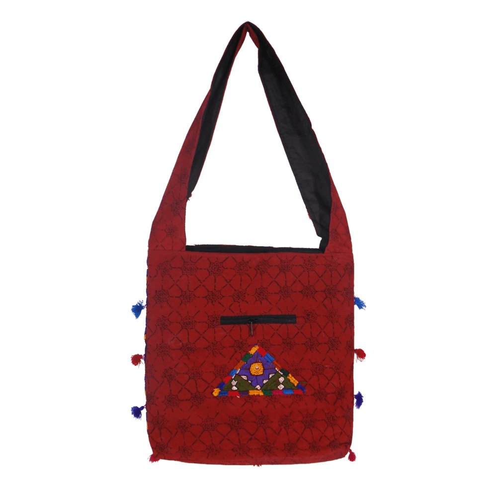 Hand Embroidered Boho Square-Shaped Shoulder Bag - Beechikki - Image 8