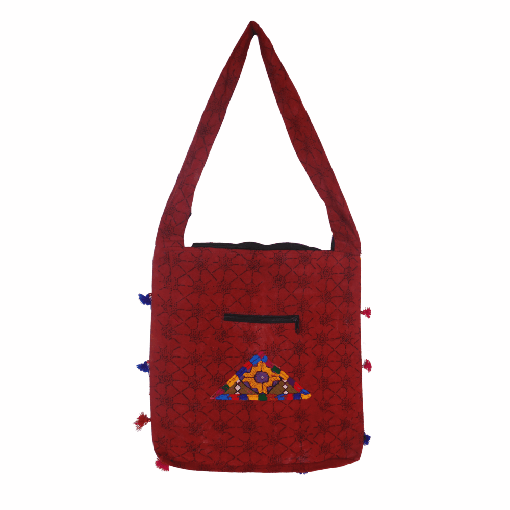 Hand Embroidered Boho Square-Shaped Shoulder Bag - Beechikki - Image 10