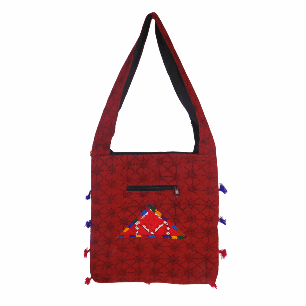 Hand Embroidered Boho Square-Shaped Shoulder Bag - Beechikki - Image 12