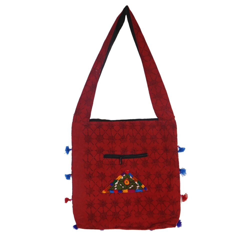 Hand Embroidered Boho Square-Shaped Shoulder Bag - Beechikki - Image 15