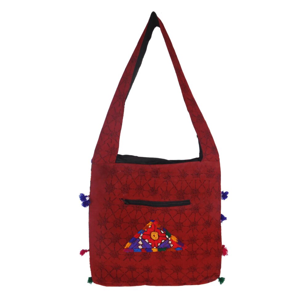 Hand Embroidered Boho Square-Shaped Shoulder Bag - Beechikki - Image 13
