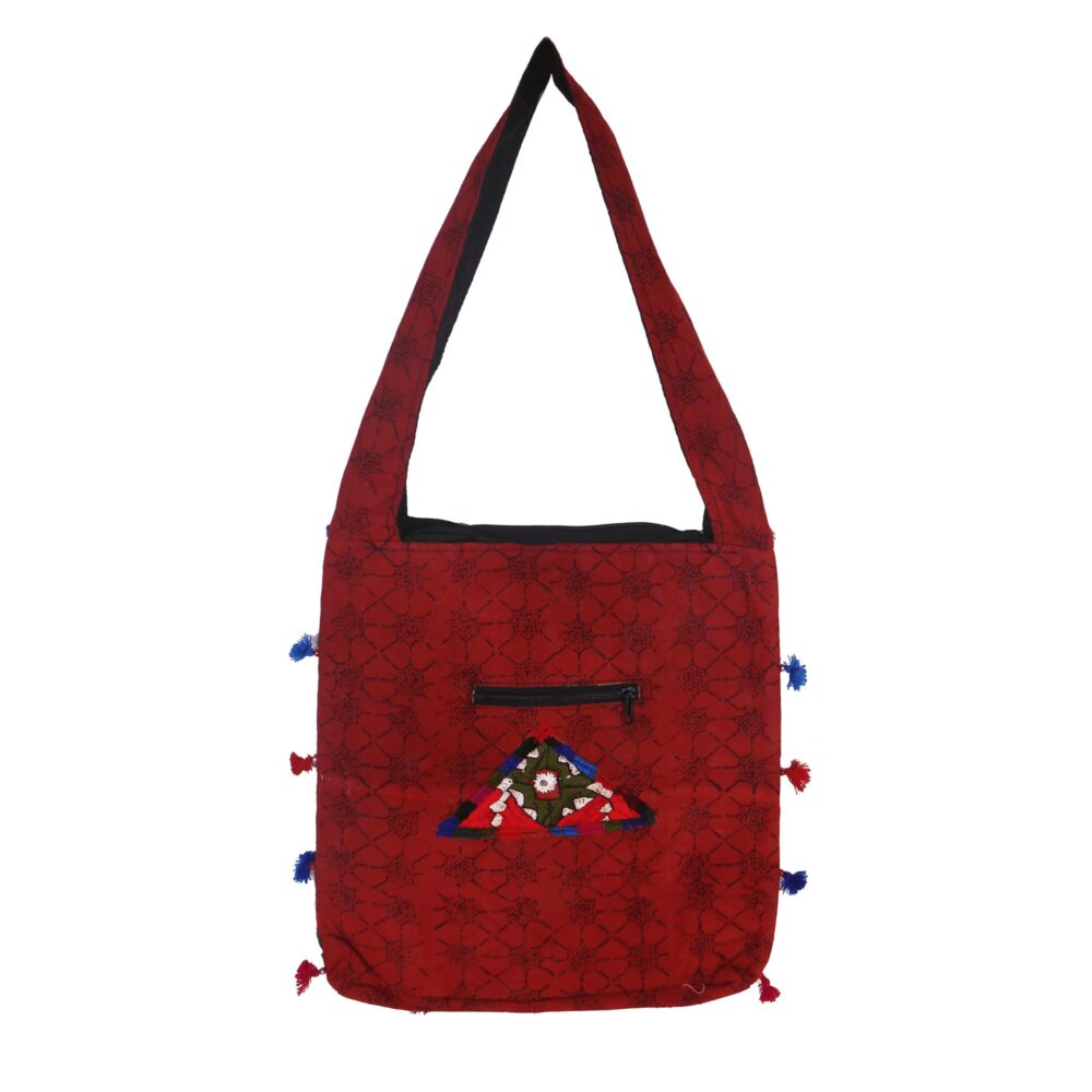 Hand Embroidered Boho Square-Shaped Shoulder Bag - Beechikki - Image 9