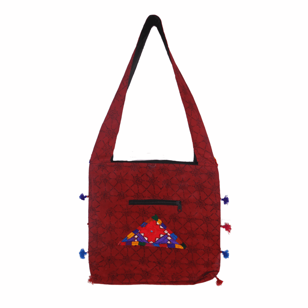 Hand Embroidered Boho Square-Shaped Shoulder Bag - Beechikki - Image 7