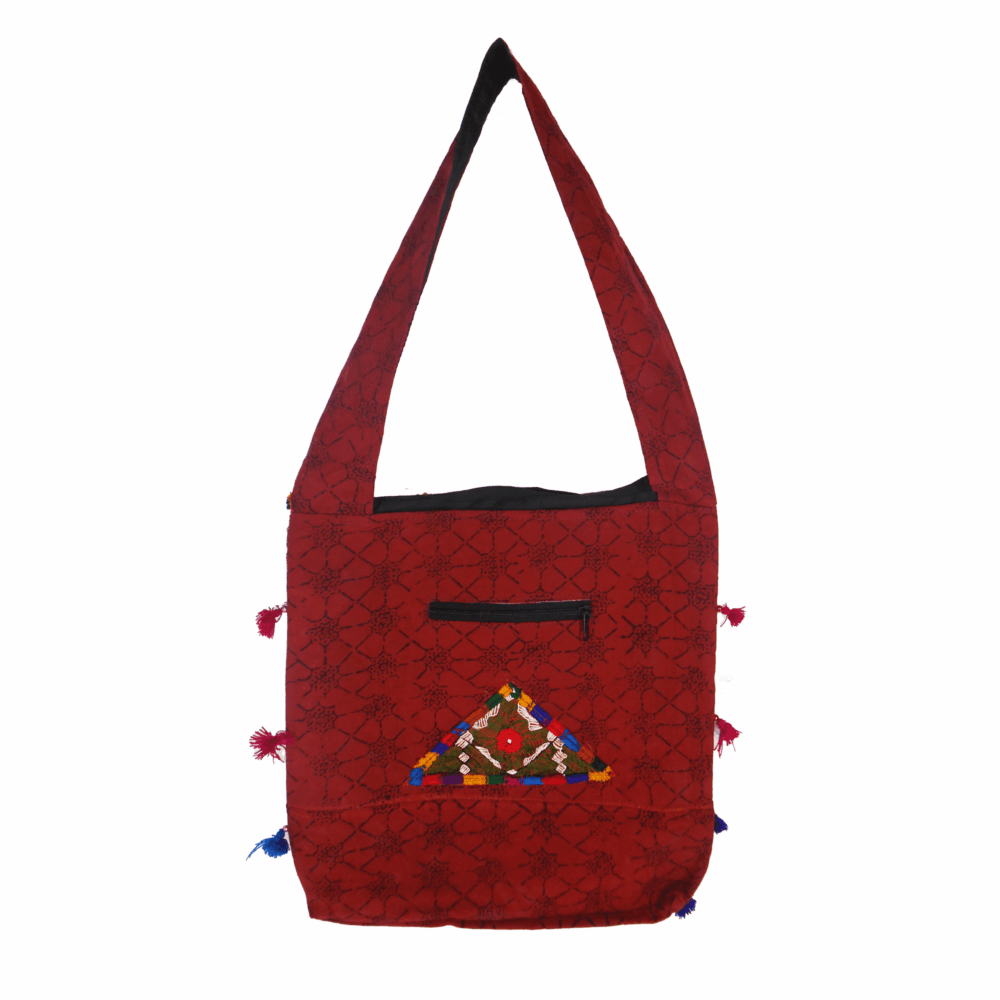 Hand Embroidered Boho Square-Shaped Shoulder Bag - Beechikki - Image 5
