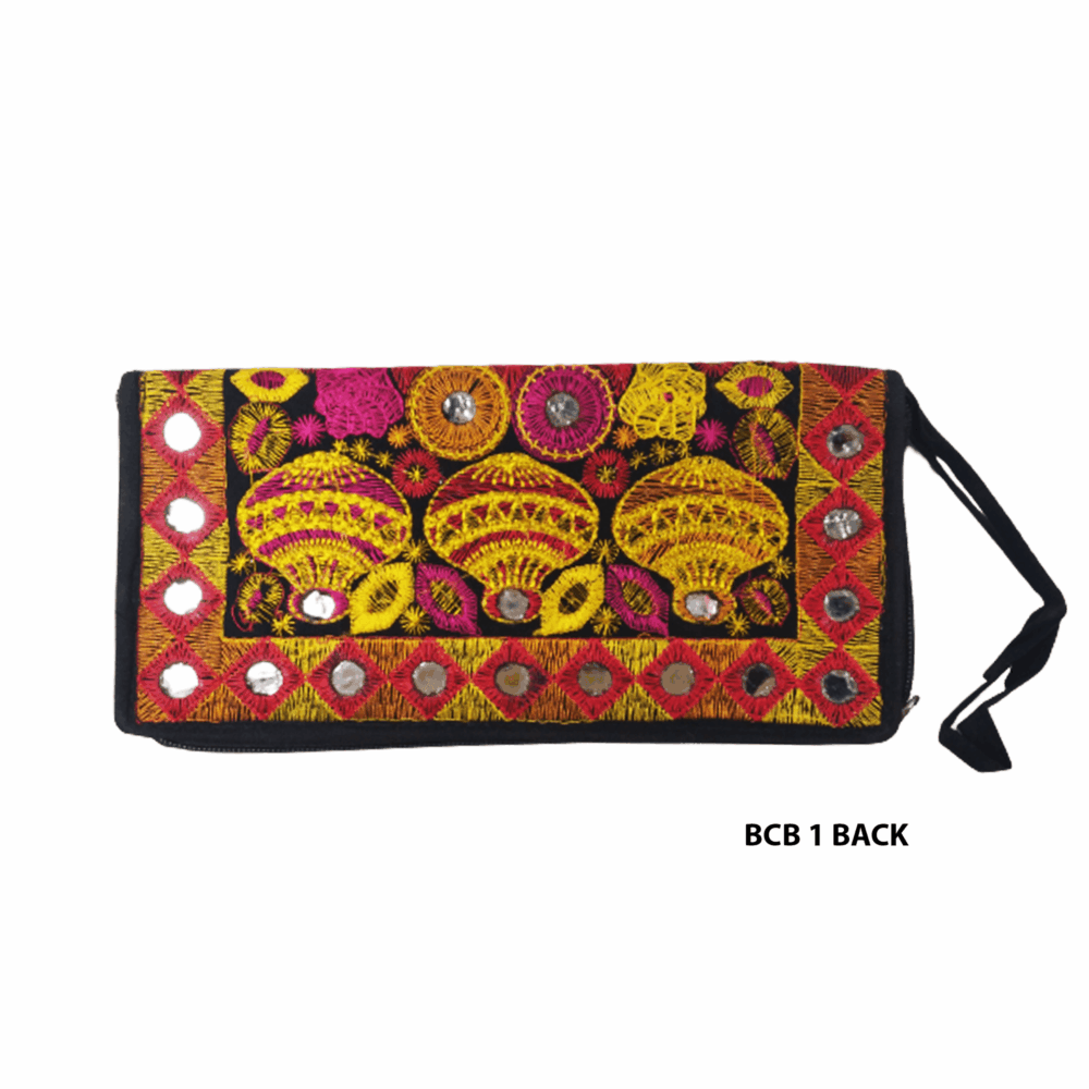 Handmade Embroidered Boho Wristlet Clutch - Beechikki - Image 2