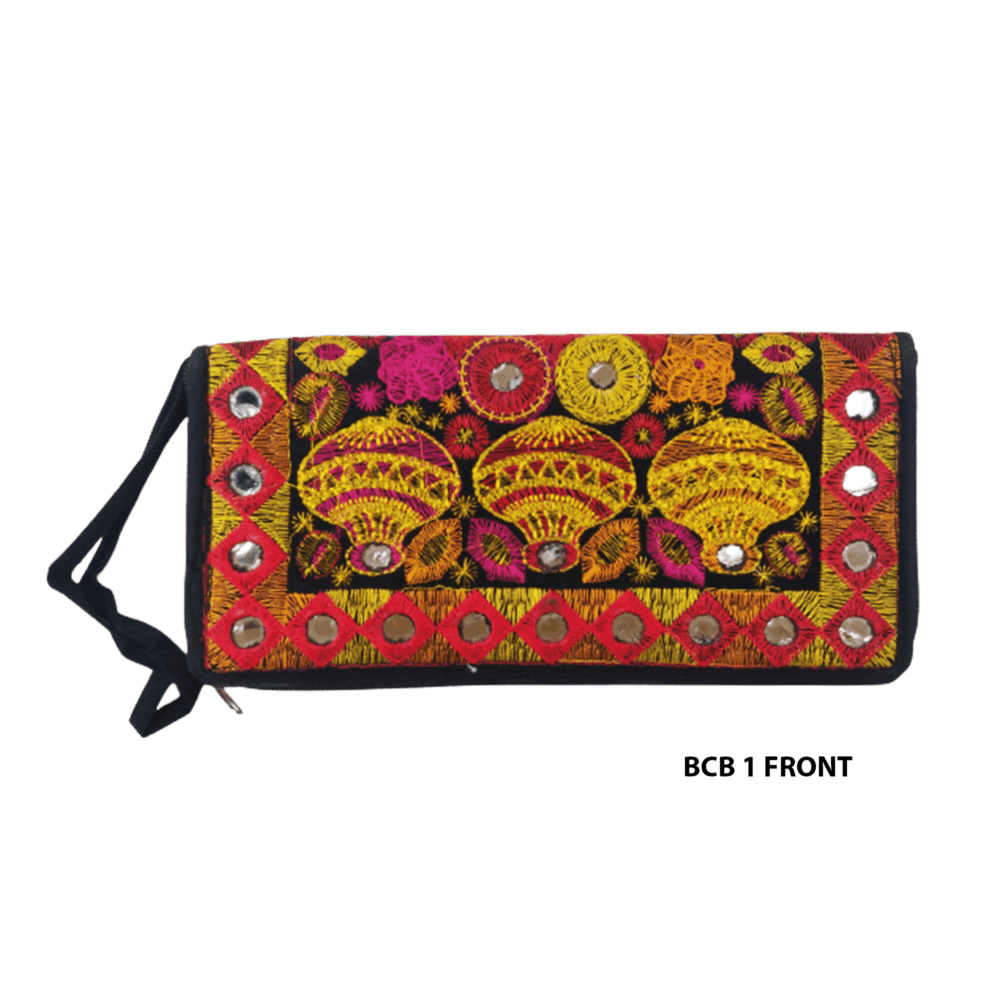 Handmade Embroidered Boho Wristlet Clutch - Beechikki - Image 3