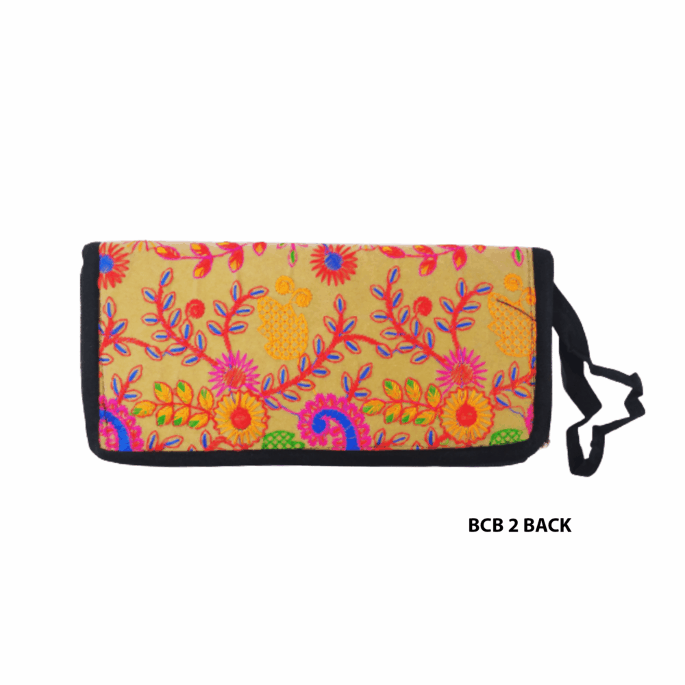 Handmade Embroidered Boho Wristlet Clutch - Beechikki - Image 4