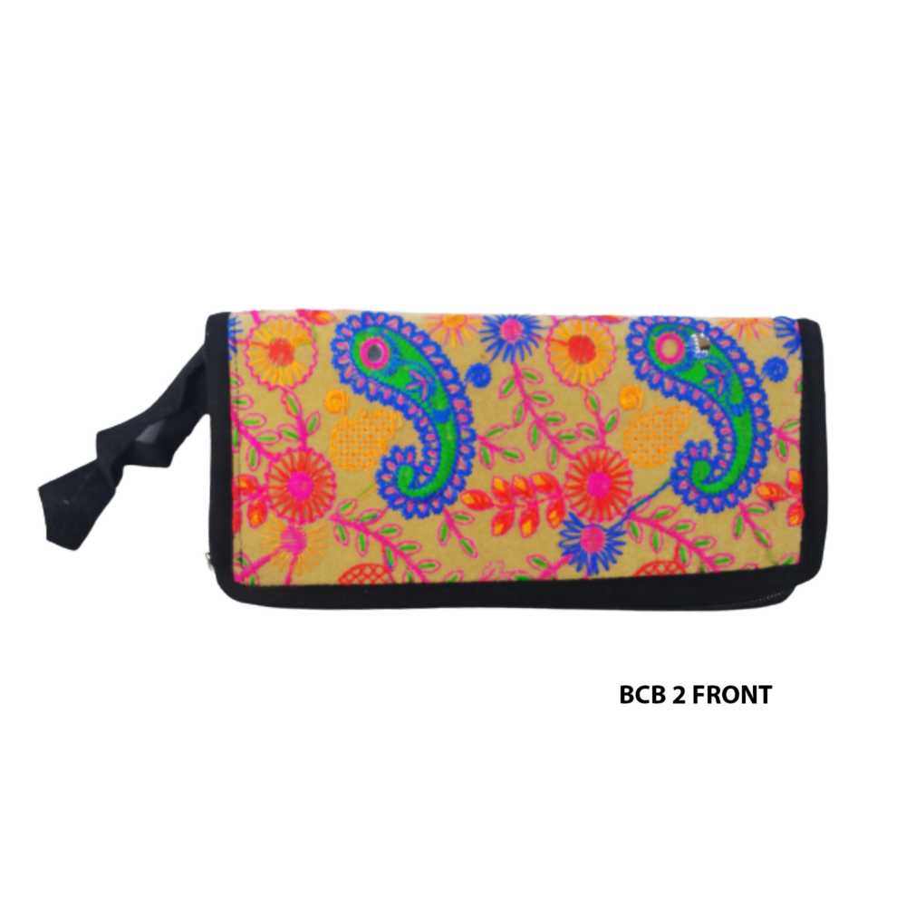 Handmade Embroidered Boho Wristlet Clutch - Beechikki - Image 5
