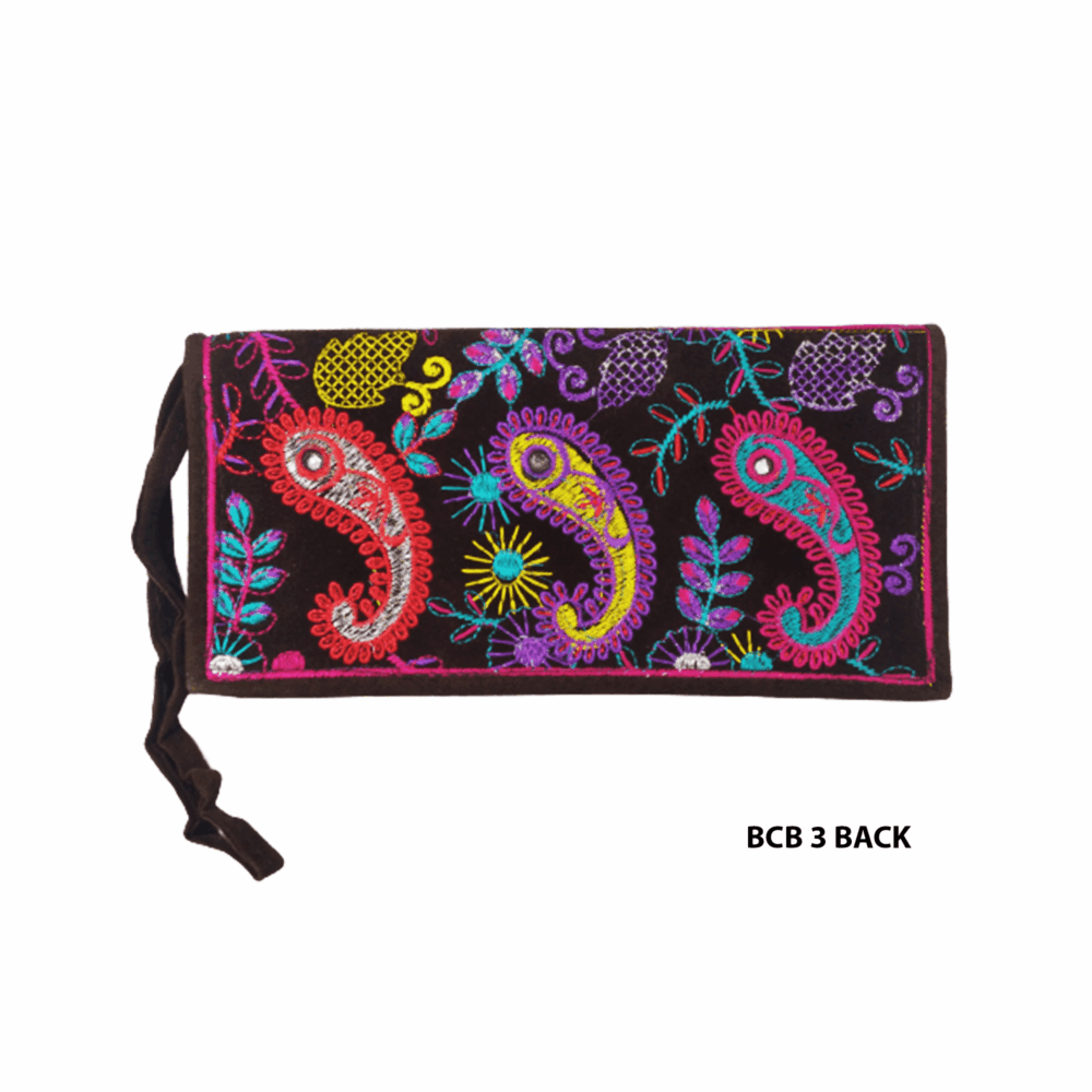 Handmade Embroidered Boho Wristlet Clutch - Beechikki - Image 6
