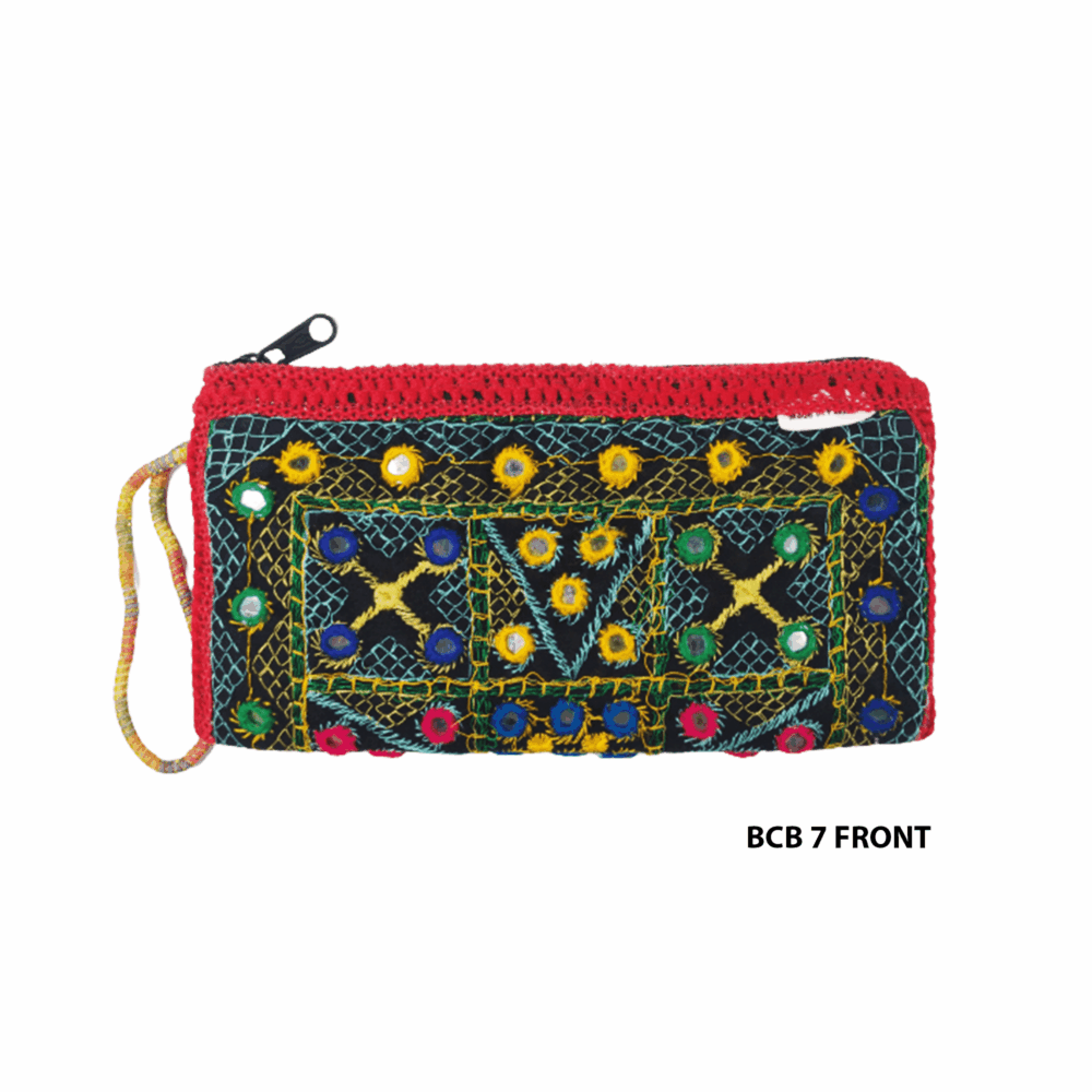 Handmade Embroidered Boho Wristlet Clutch - Beechikki - Image 15