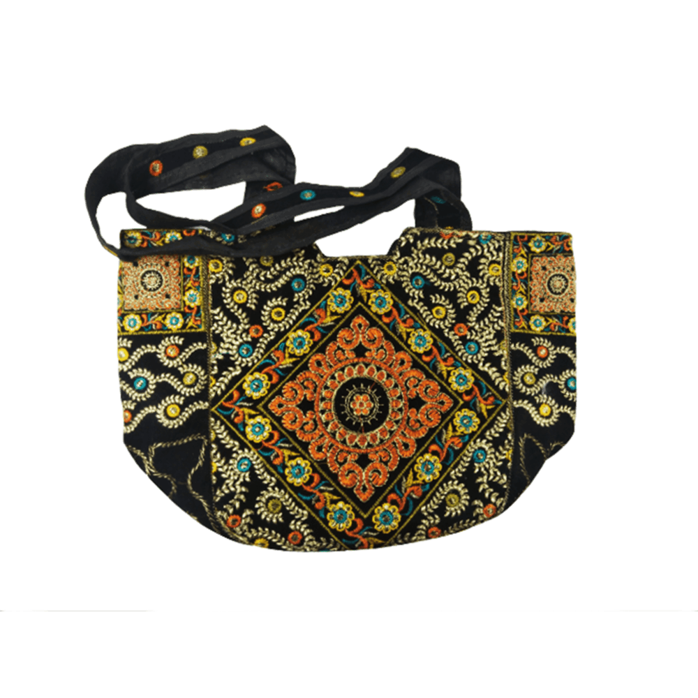Hand Embroidered Boho Shoulder Tote - Beechikki - Image 3
