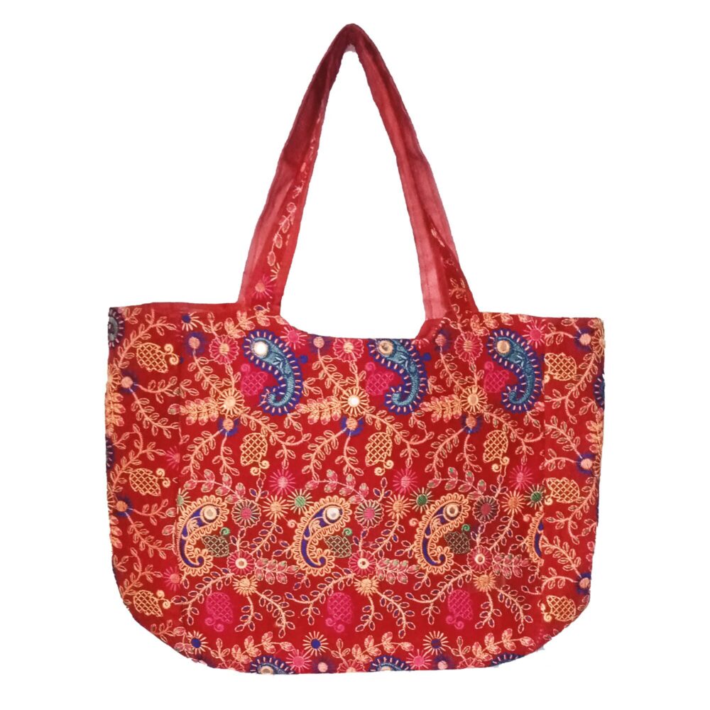 Hand Embroidered Boho Shoulder Tote - Beechikki - Image 10