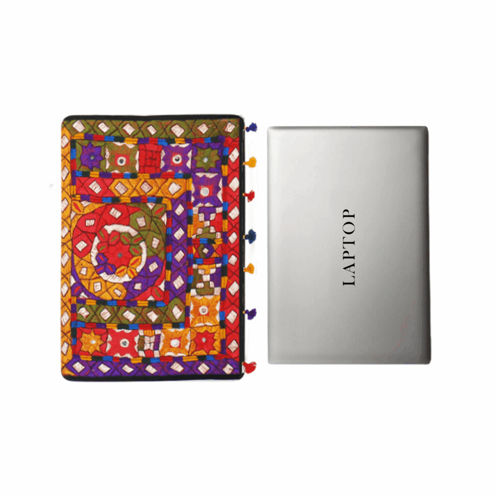 Handcrafted Ethnic Banjara Laptop Bag - Beechikki - Image 13
