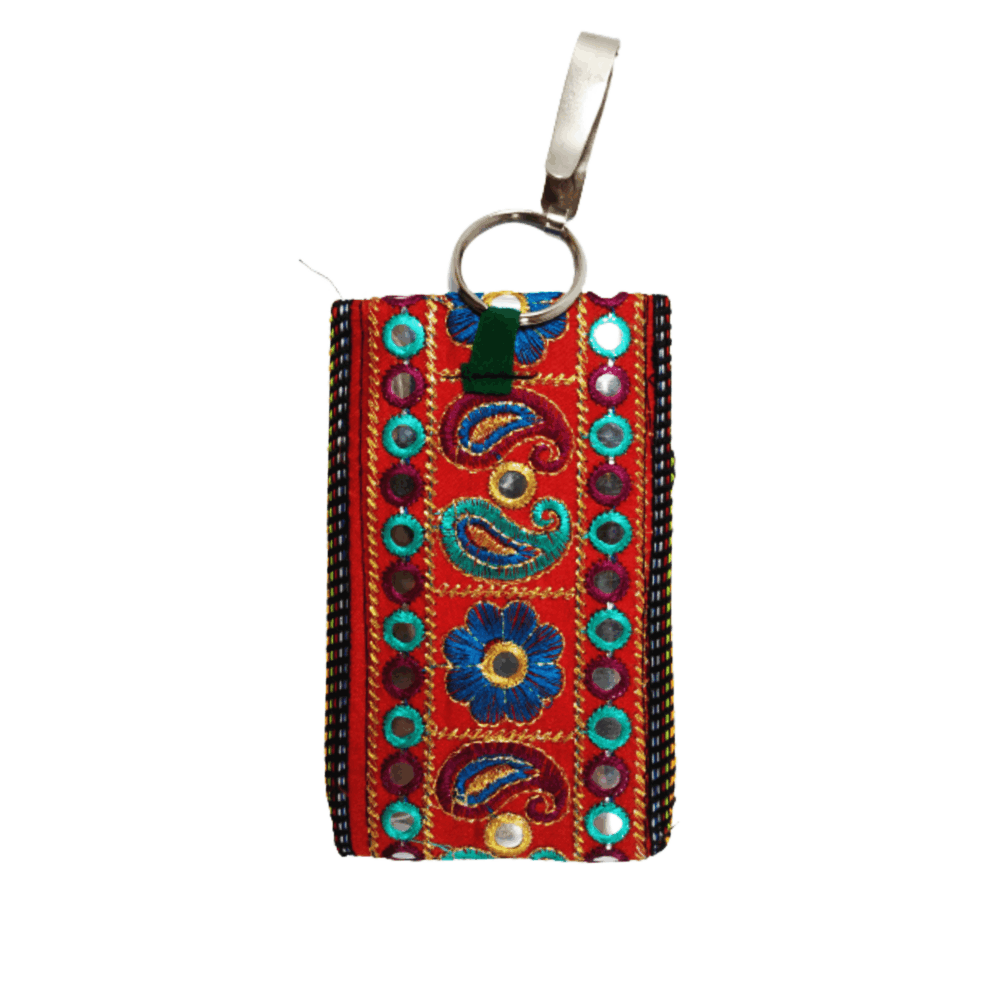 Handmade Embroidered Mobile Pouch - Beechikki - Image 5