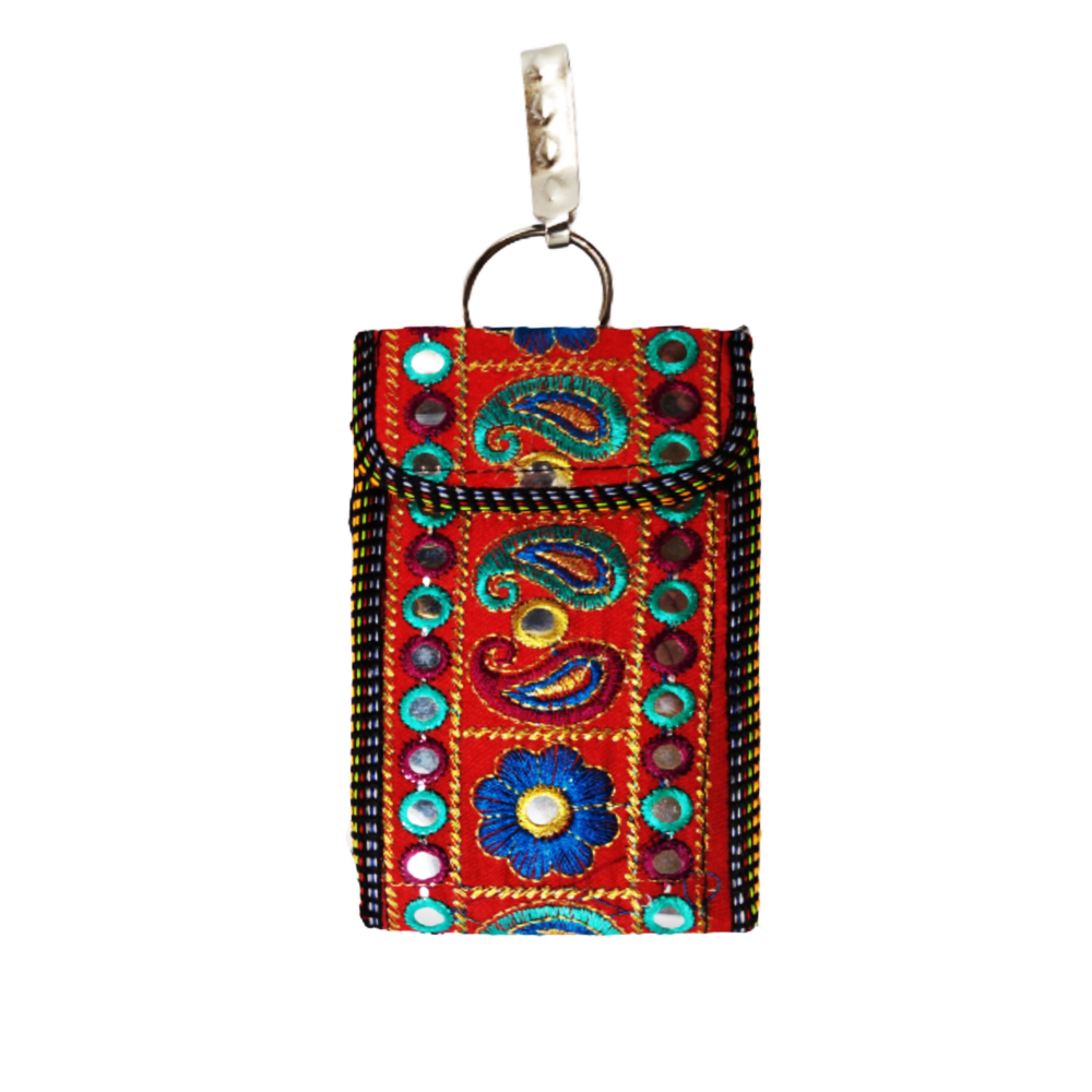 Handmade Embroidered Mobile Pouch - Beechikki - Image 4
