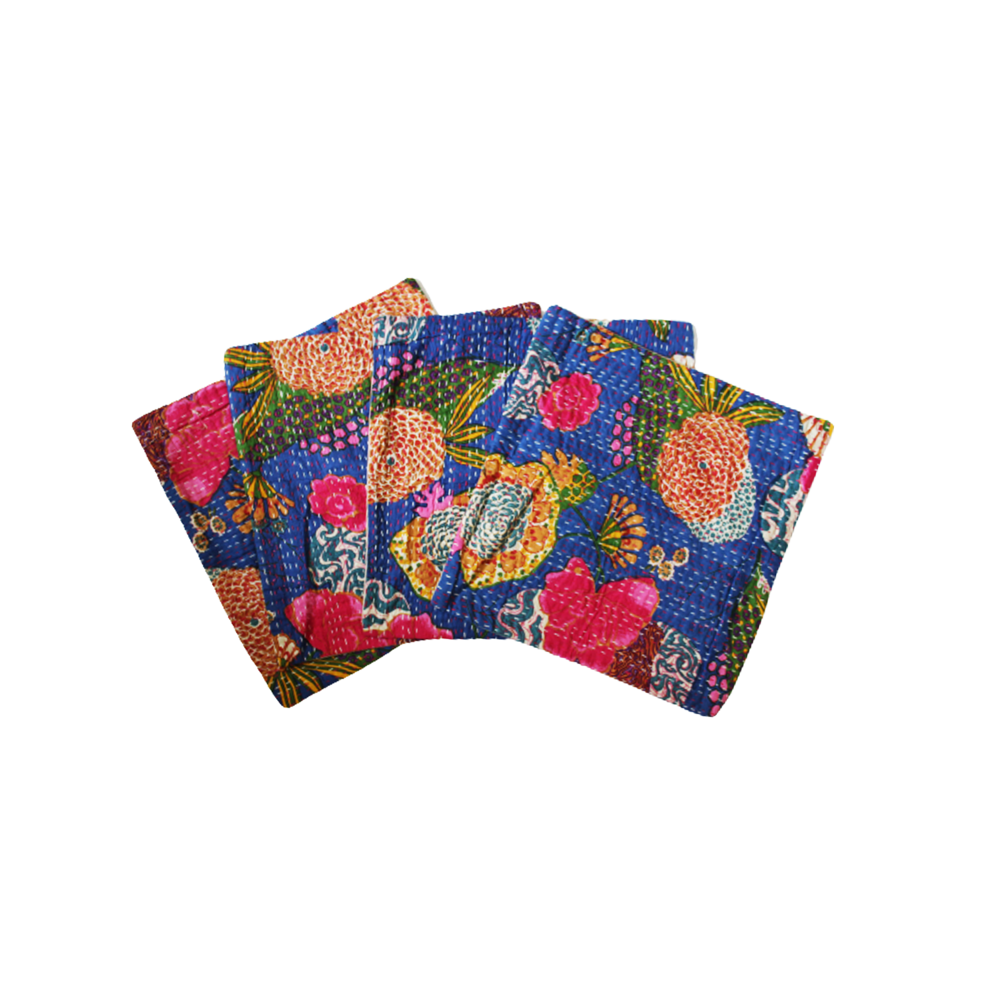 Handmade Aari Work Cushion Cover, Sustainable Cotton Boho Ethnic Decor (16" x 16"), Set of 2