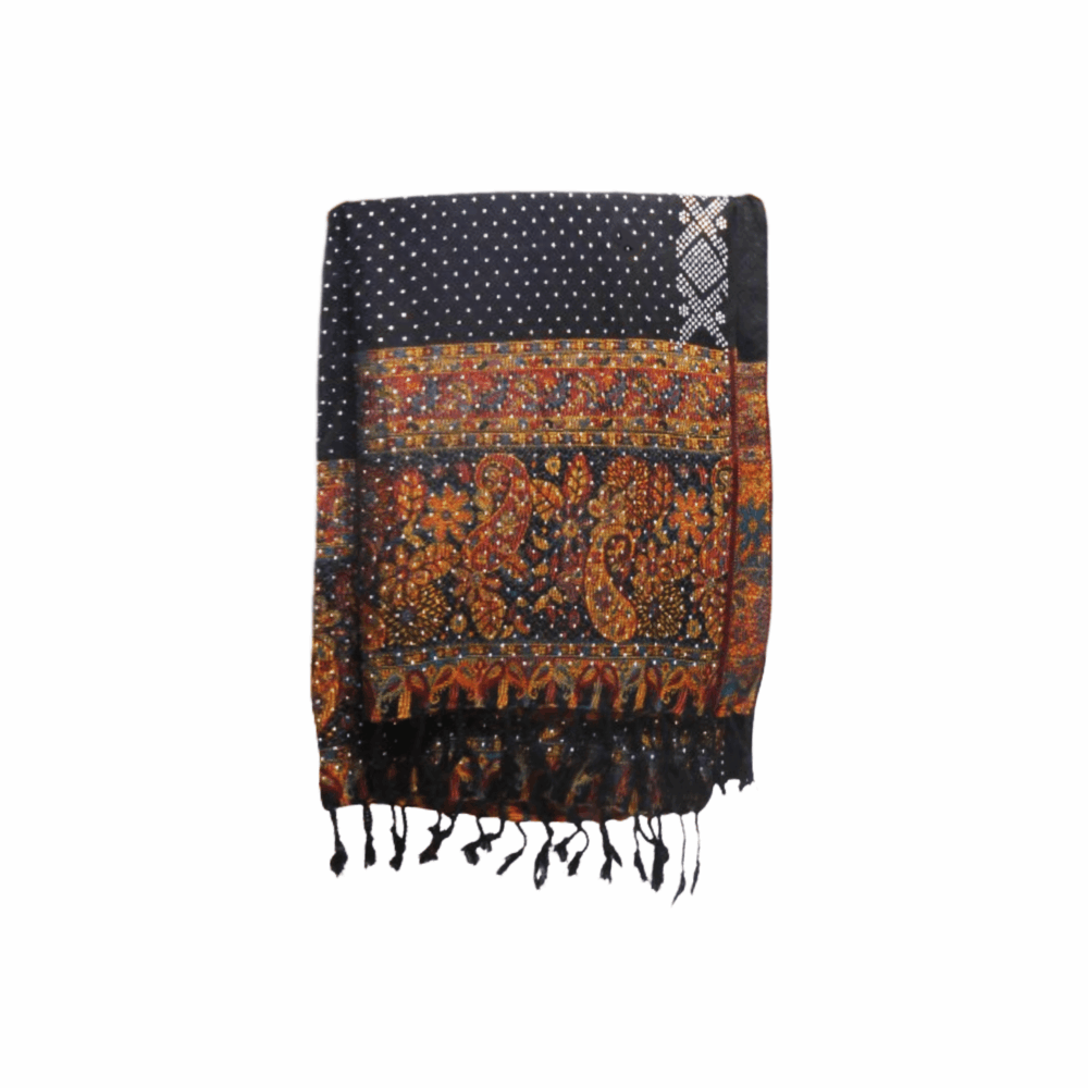 Embroidered Crystal Paisley Shawl (Mixed Fabric) - Beechikki - Image 4