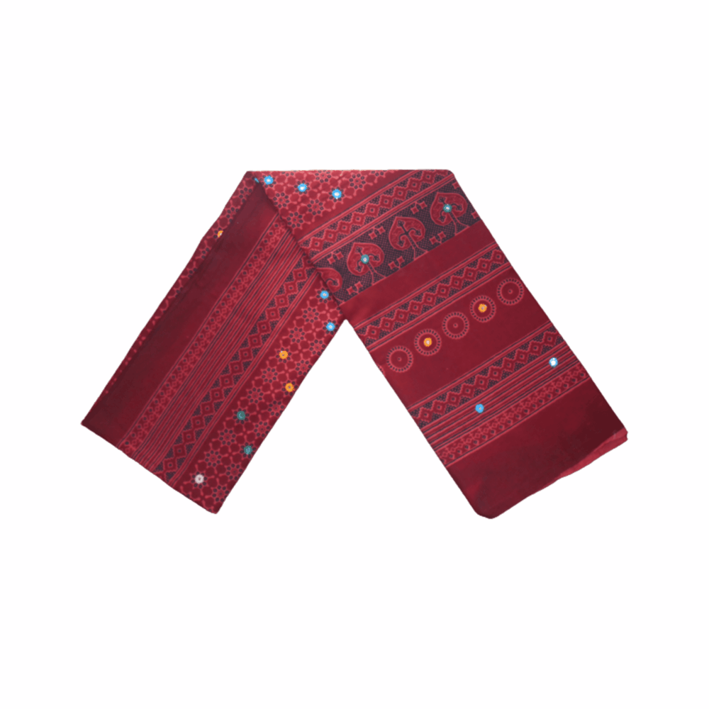 Hand Block Print Ajrak Shawl - Beechikki - Image 4