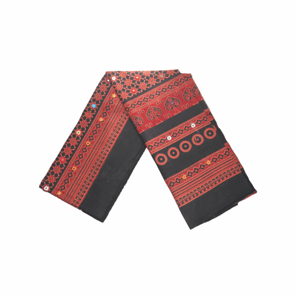 Hand Block Print Ajrak Shawl - Beechikki - Image 6