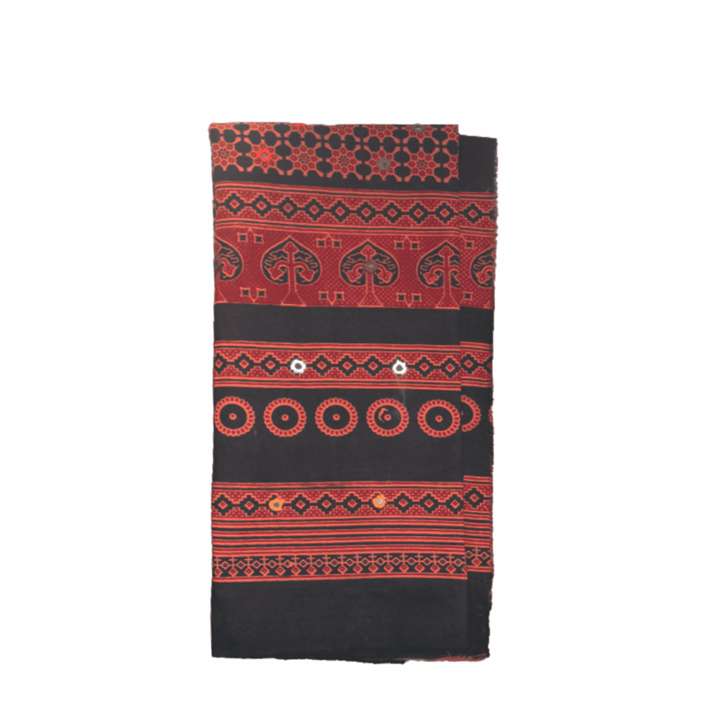 Hand Block Print Ajrak Shawl - Beechikki - Image 7