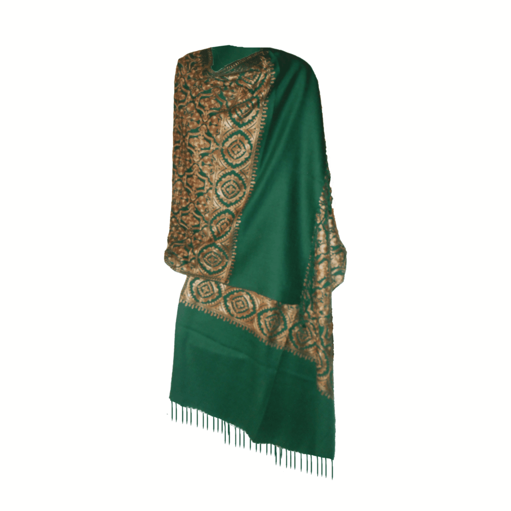 Woolen Jacquard Brocade Border Shawl - Beechikki - Image 3