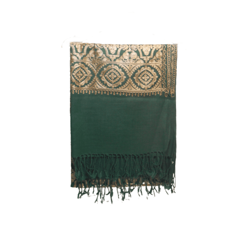 Woolen Jacquard Brocade Border Shawl - Beechikki - Image 4