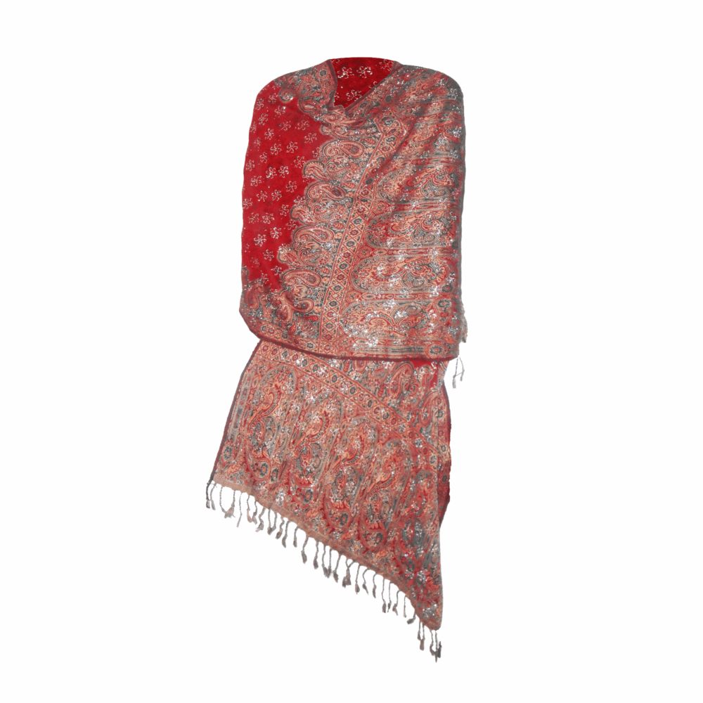 Banarasi Embellished Beaded Shawl - Beechikki - Image 3