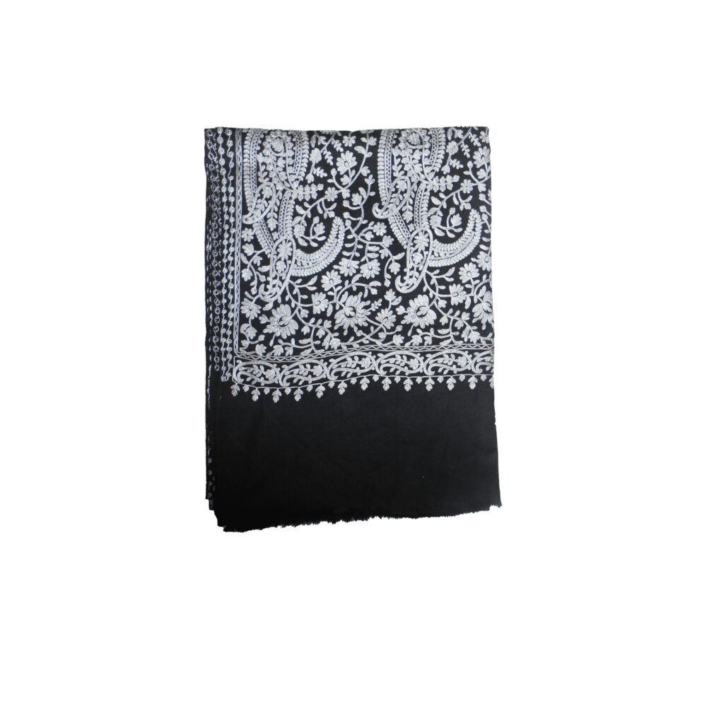 Embroidered Cotton Shawl With Tassels - Beechikki - Image 7