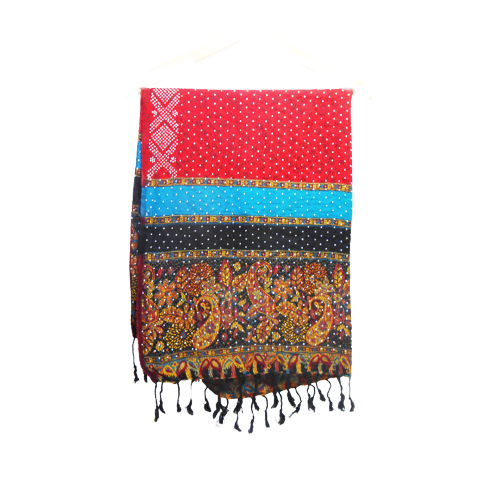 Embroidered Crystal Paisley Shawl (Mixed Fabric) - Beechikki - Image 7