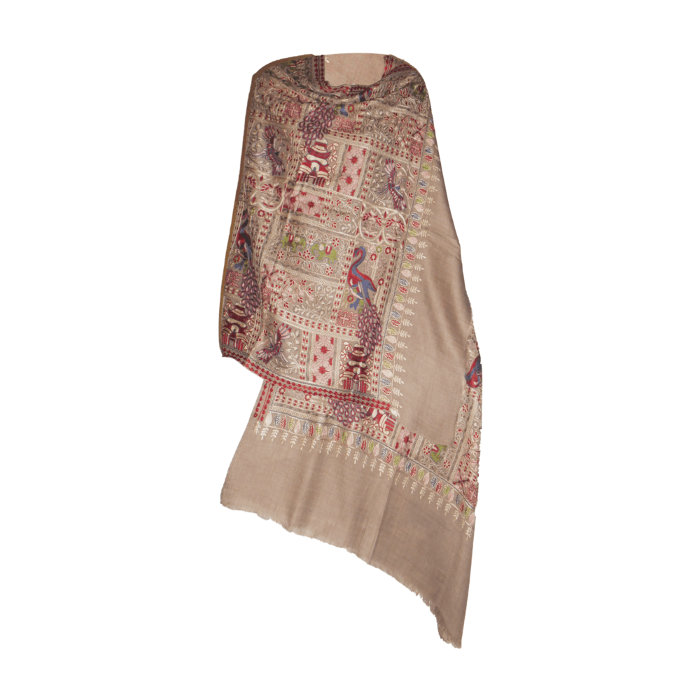 Full Embroidered Patchwork Cotton Shawl - Beechikki - Image 3