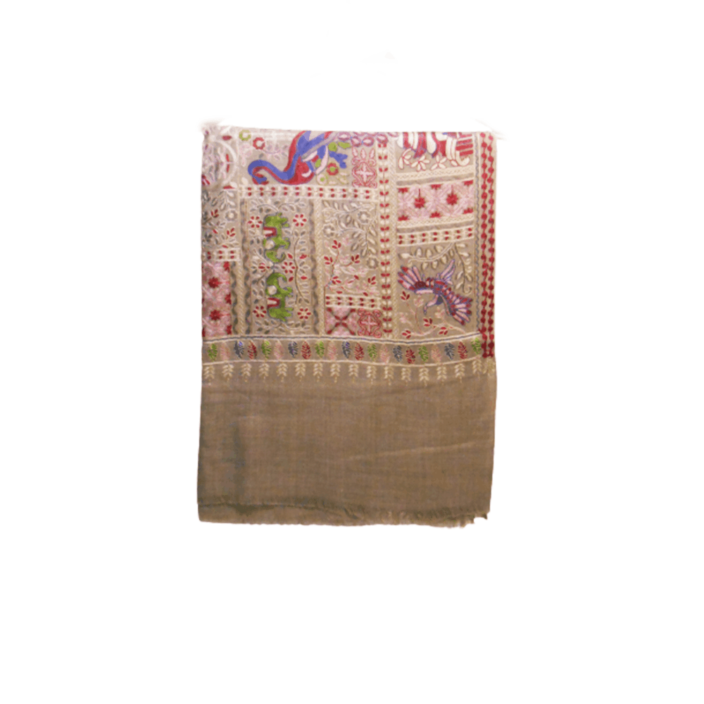 Full Embroidered Patchwork Cotton Shawl - Beechikki - Image 4