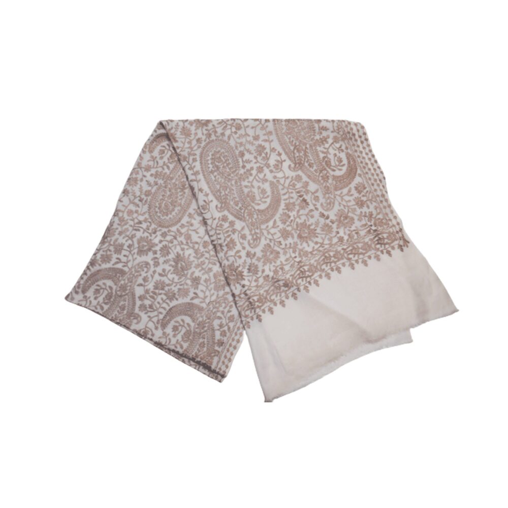 Embroidered Cotton Shawl With Tassels - Beechikki - Image 8