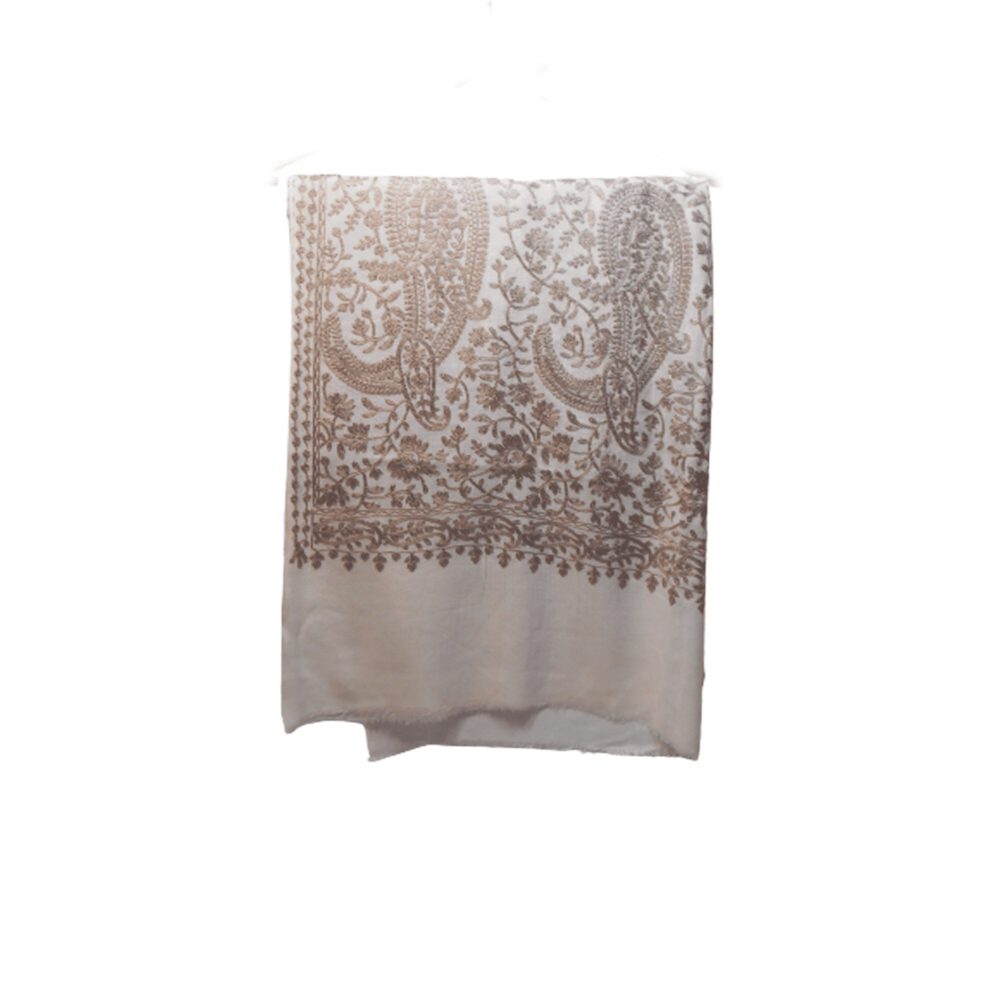 Embroidered Cotton Shawl With Tassels - Beechikki - Image 10