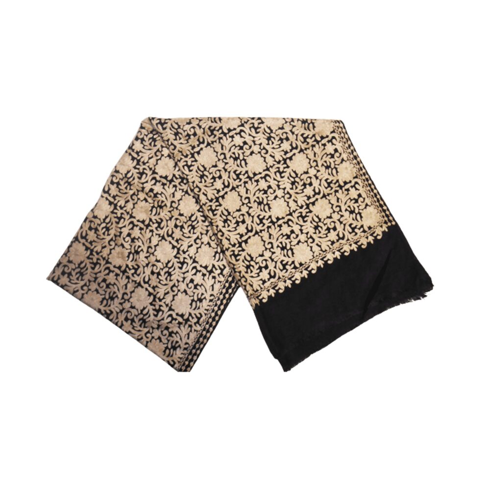 Embroidered Cotton Shawl With Tassels - Beechikki - Image 11