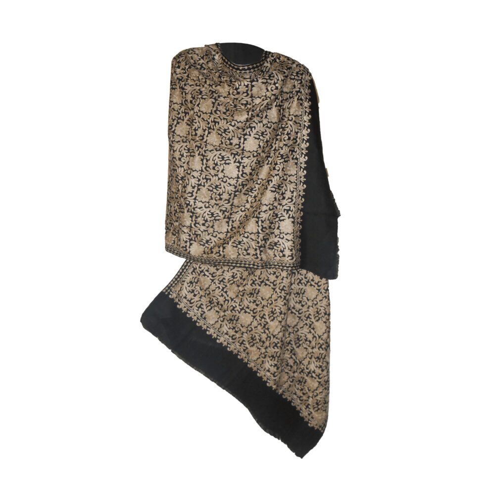 Embroidered Cotton Shawl With Tassels - Beechikki - Image 12