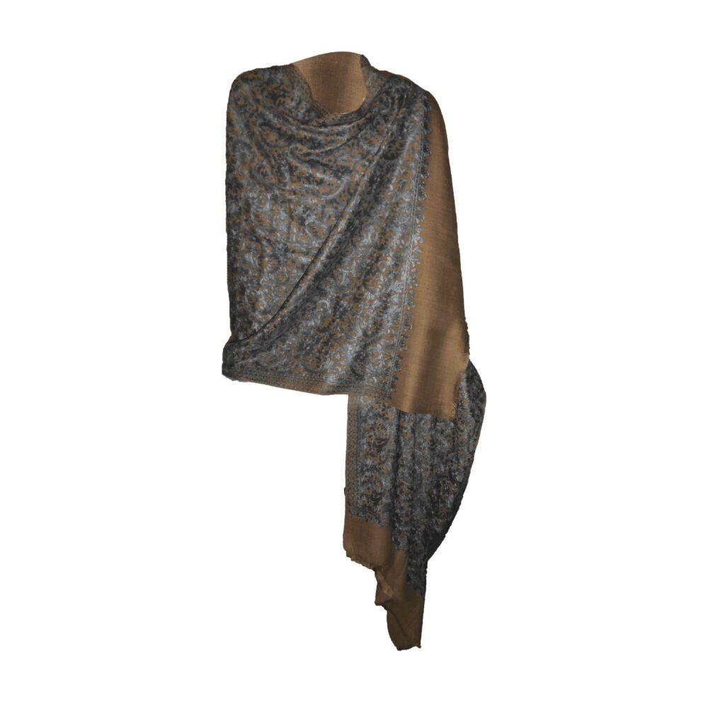 Embroidered Cotton Shawl With Tassels - Beechikki - Image 15