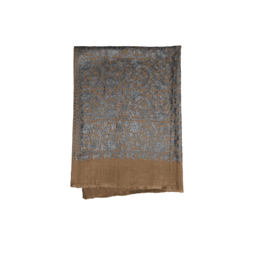 Embroidered Cotton Shawl With Tassels - Beechikki - Image 16