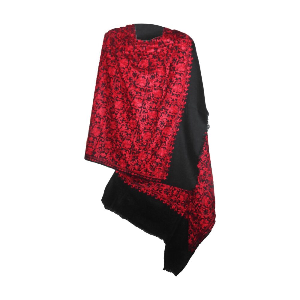 Embroidered Cotton Shawl With Tassels - Beechikki - Image 18