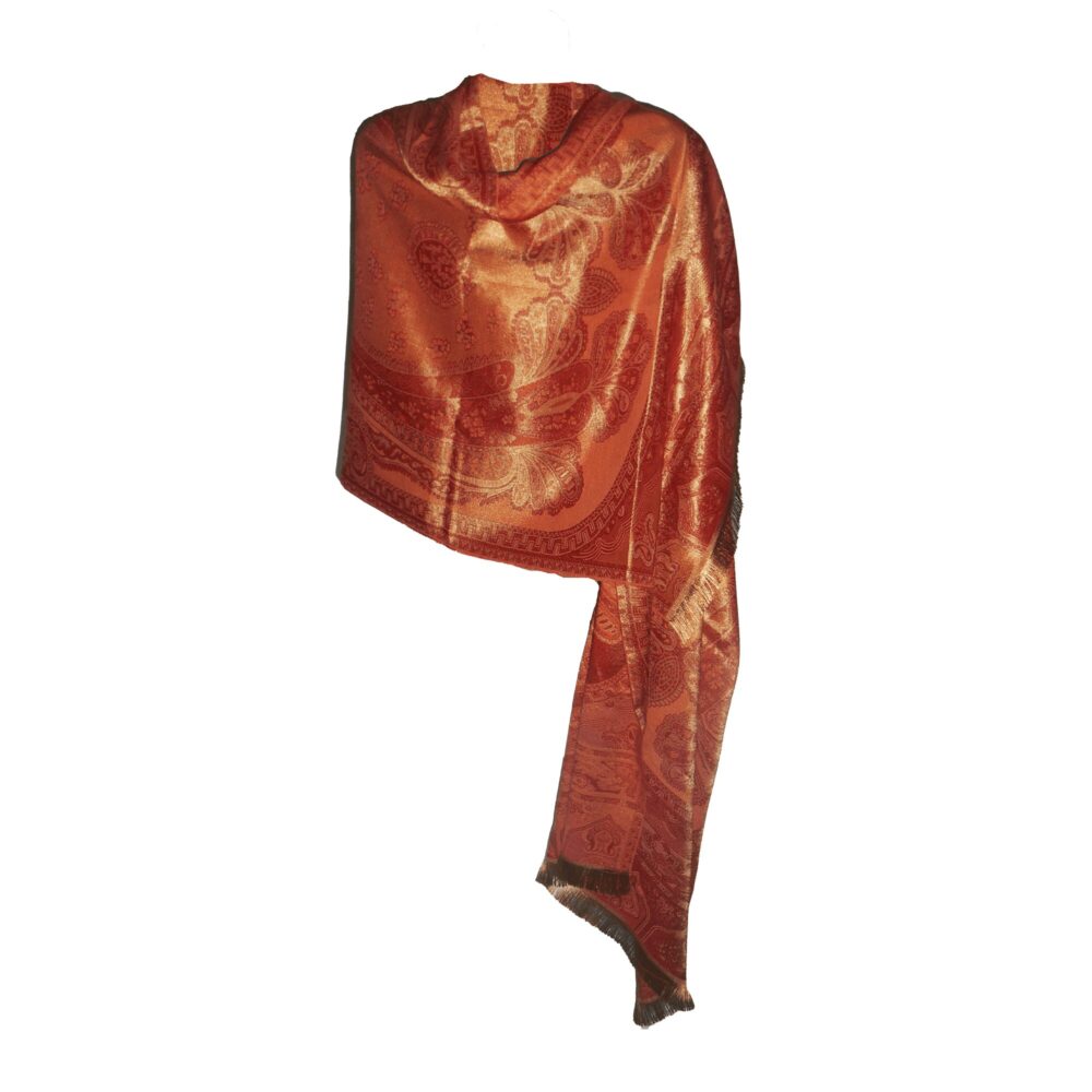 Reversible Paisley Shawl with Tassels - Beechikki - Image 6