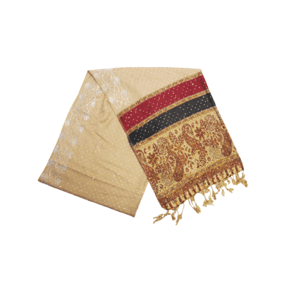 Embroidered Crystal Paisley Shawl (Mixed Fabric) - Beechikki - Image 8