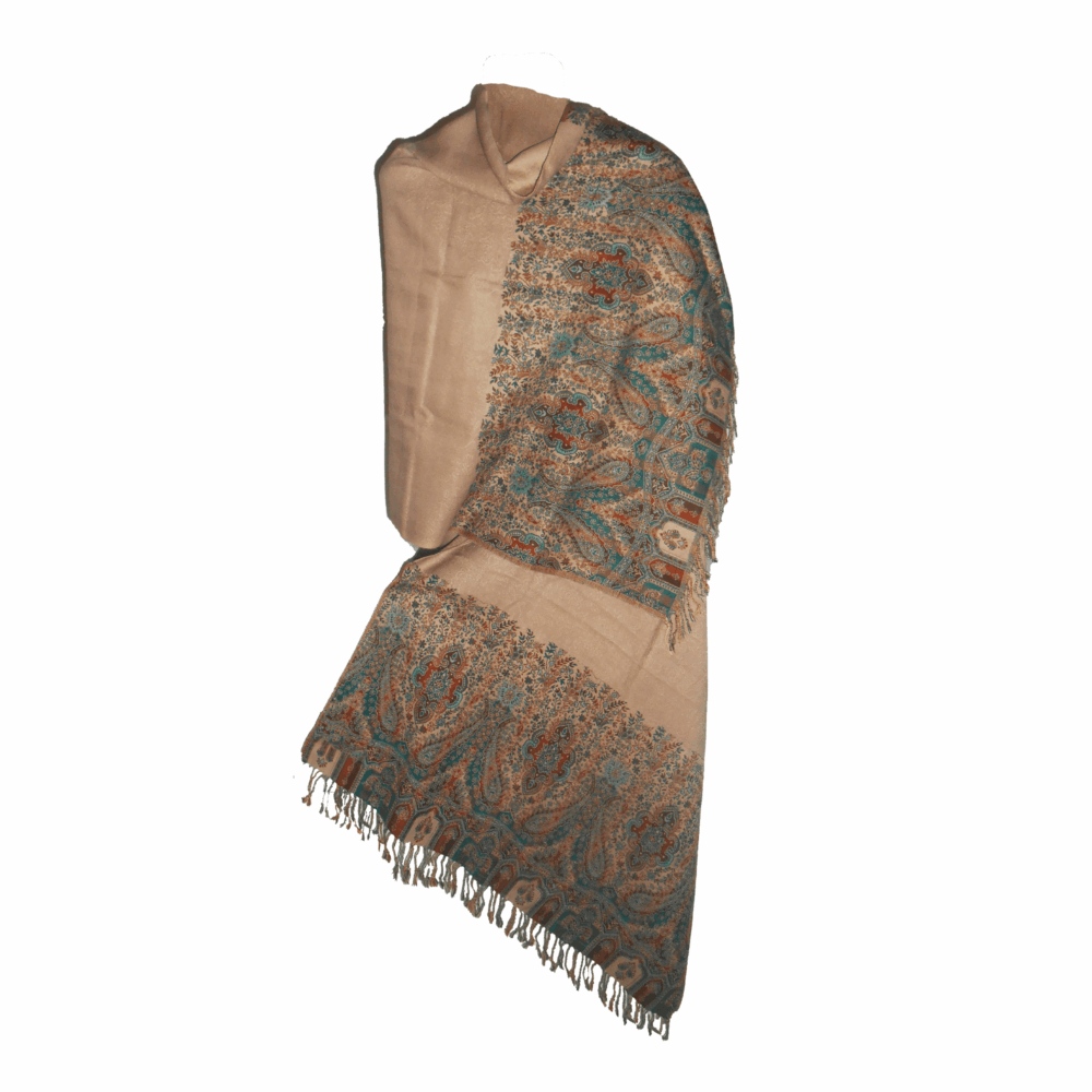 Reversible Paisley Jamawar Shawl Wrap - Beechikki - Image 3