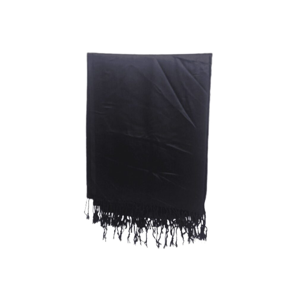 Plain Silk Wool Acrylic Blend Shawl - Beechikki - Image 4