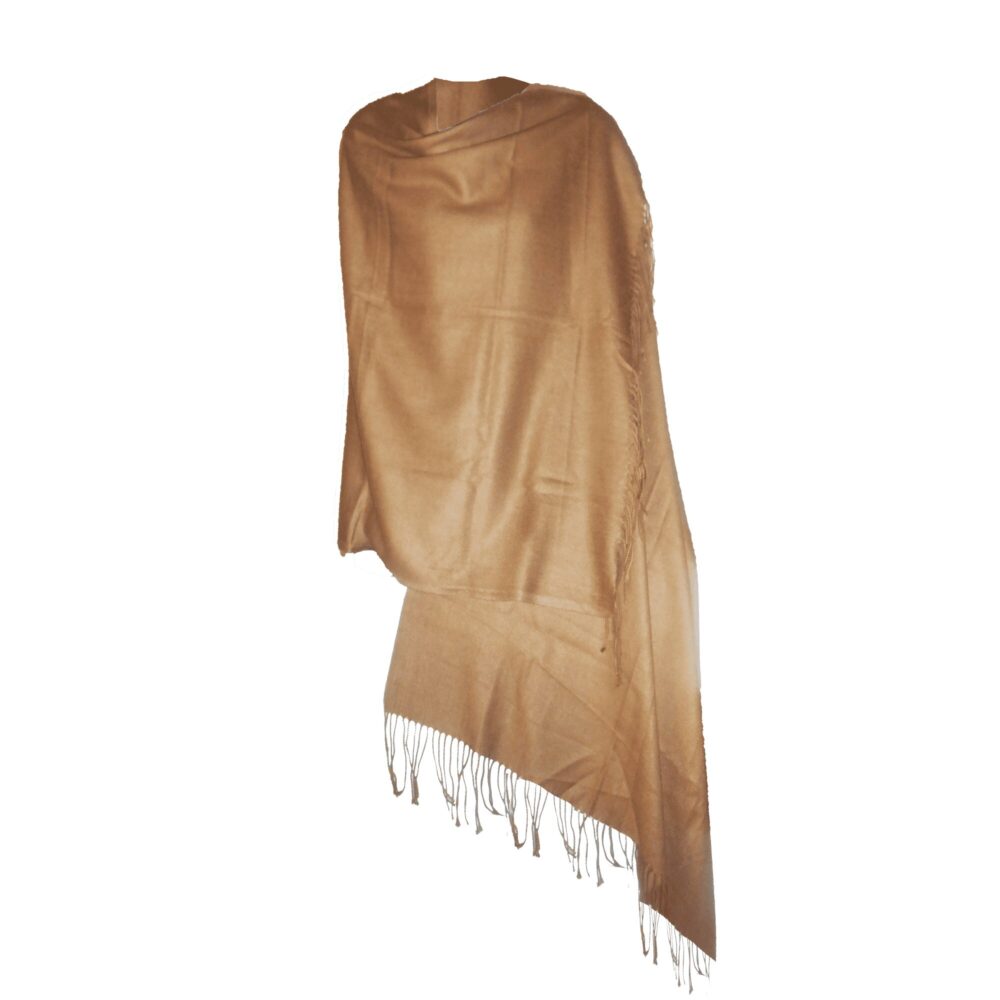 Plain Silk Wool Acrylic Blend Shawl - Beechikki - Image 6