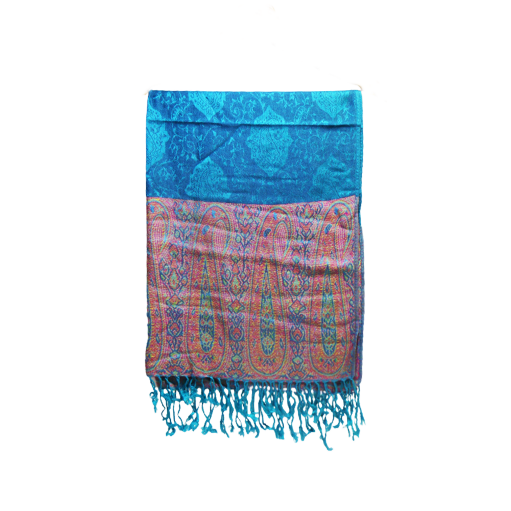 Reversible Paisley Shawl with Tassels - Beechikki - Image 4