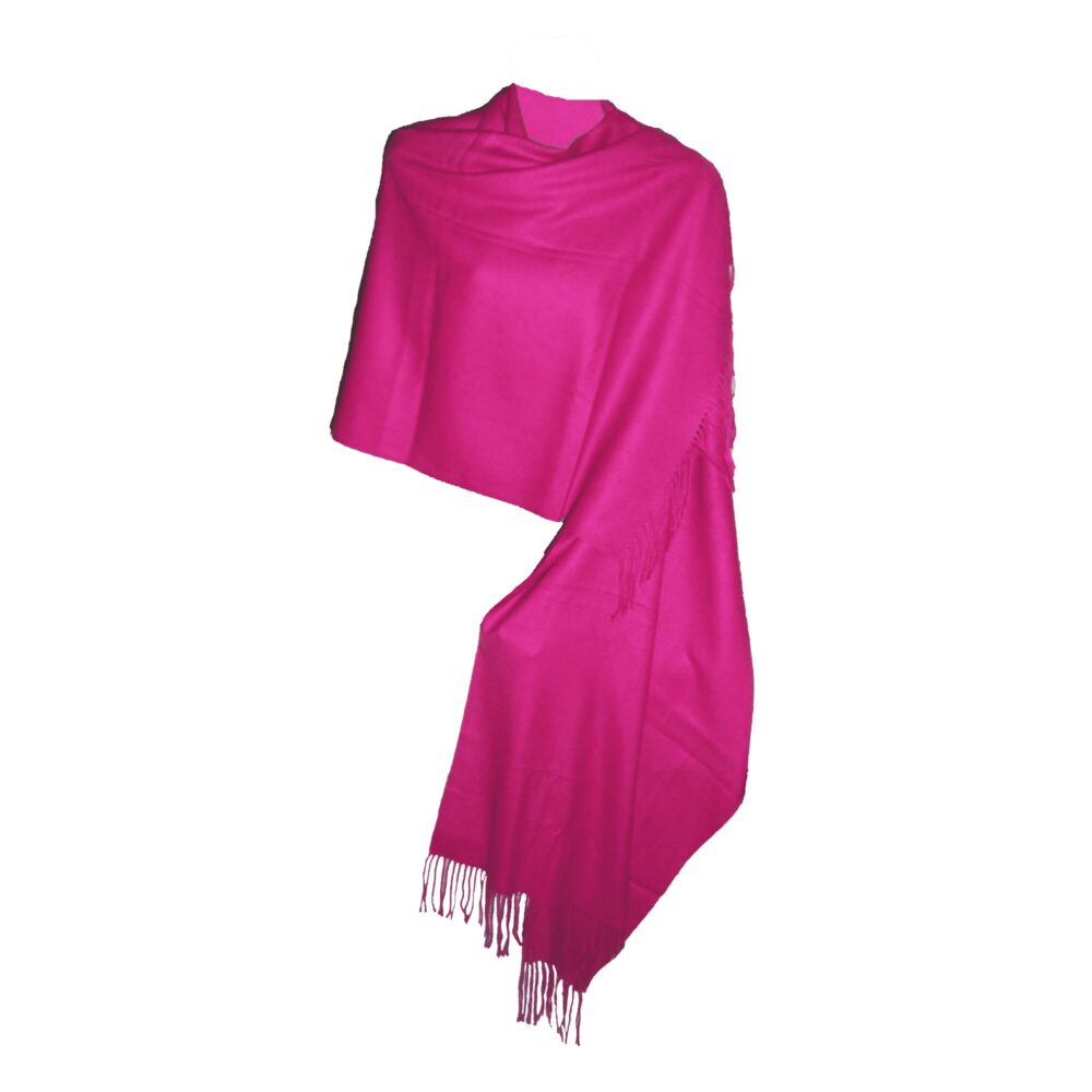 Plain Silk Wool Acrylic Blend Shawl - Beechikki - Image 9