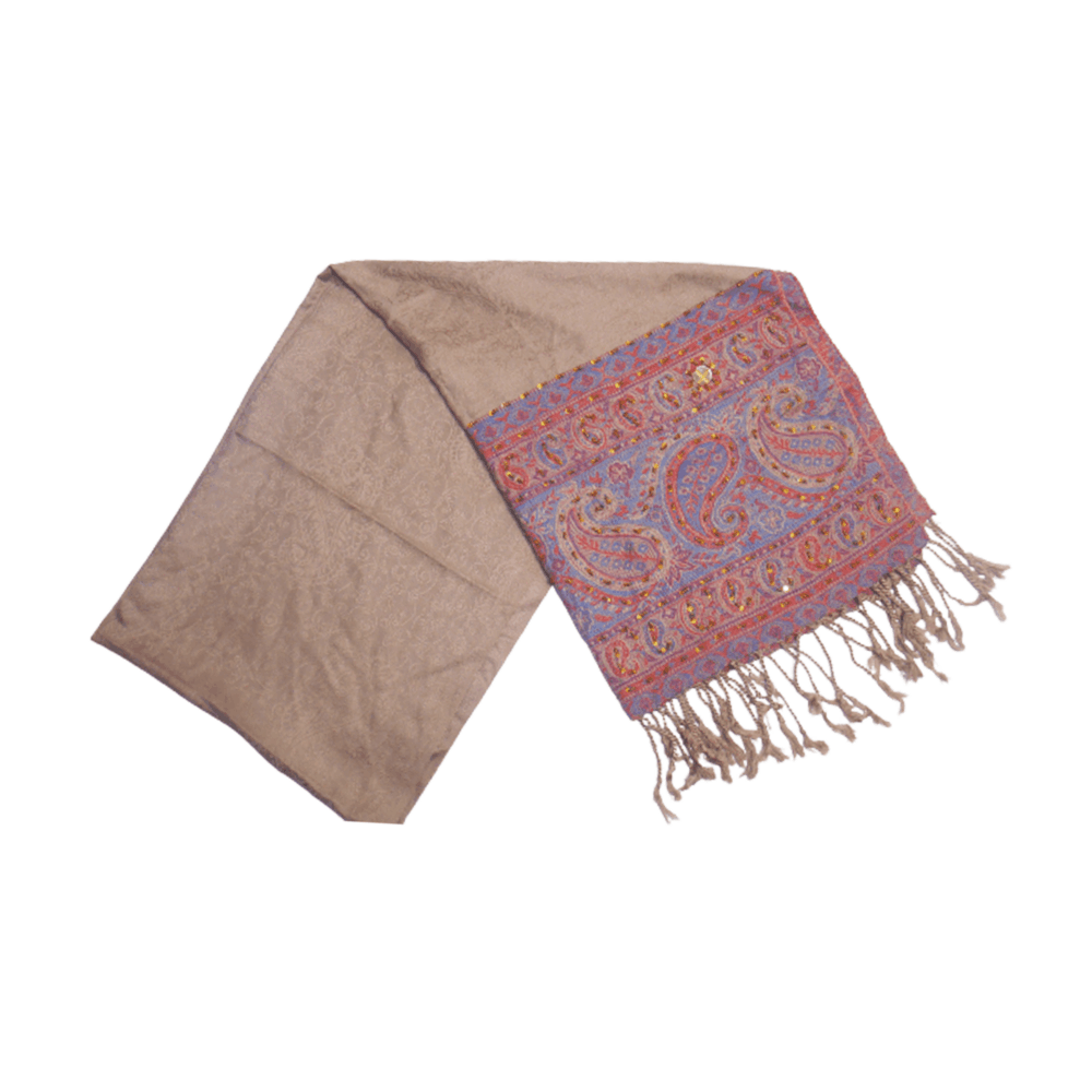 Embroidered Crystal Paisley Shawl (Mixed Fabric) - Beechikki - Image 17