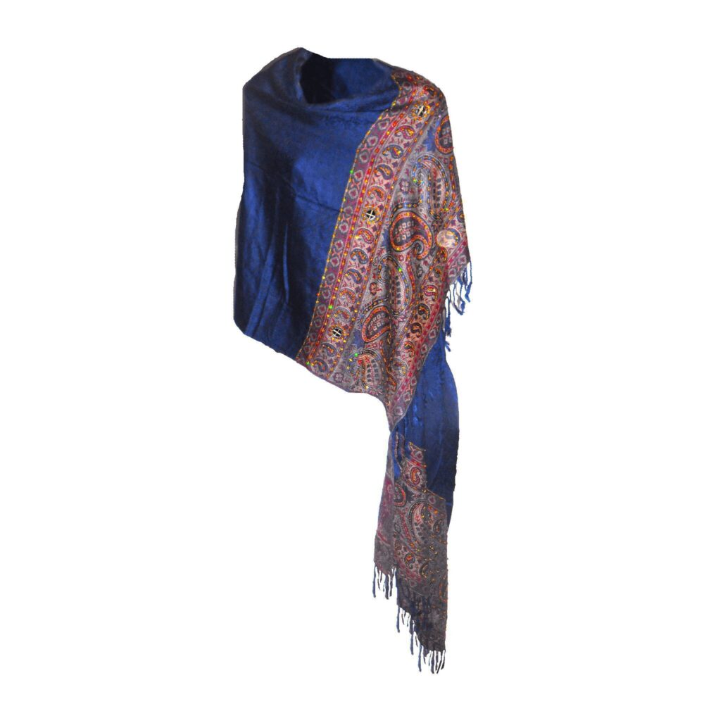 Beadwork Cashmere-Style Blend Shawl - Beechikki - Image 6