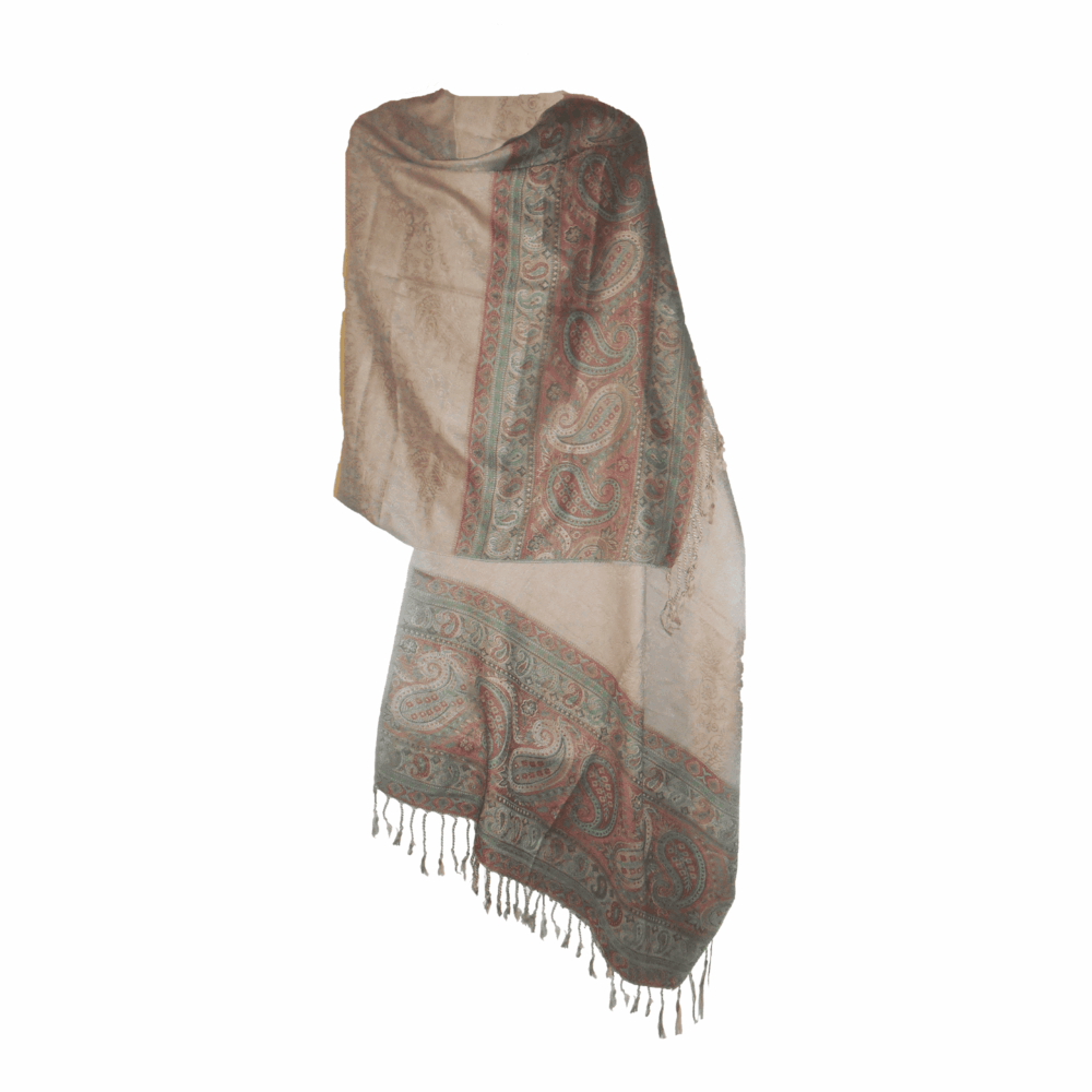 Reversible Paisley Jamawar Shawl Wrap - Beechikki - Image 9
